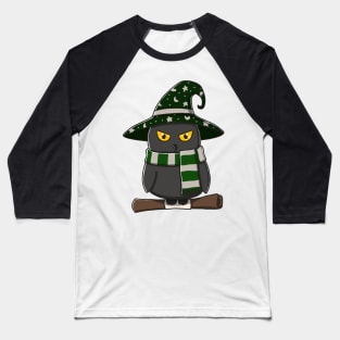 Black Owl In Witch Costume Baseball T-Shirt